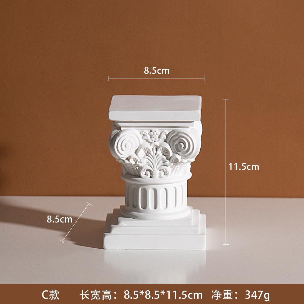 Scandinavian resin Roman column candlestick angel ornaments sculpture window sample room mini shooting props soft decorations