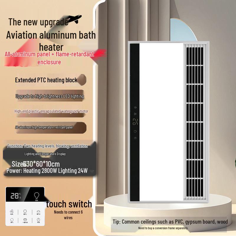 Shenhua Integrated Bathroom Ceiling Heater Fan with Dual Warmth, Lighting, and Exhaust Features
