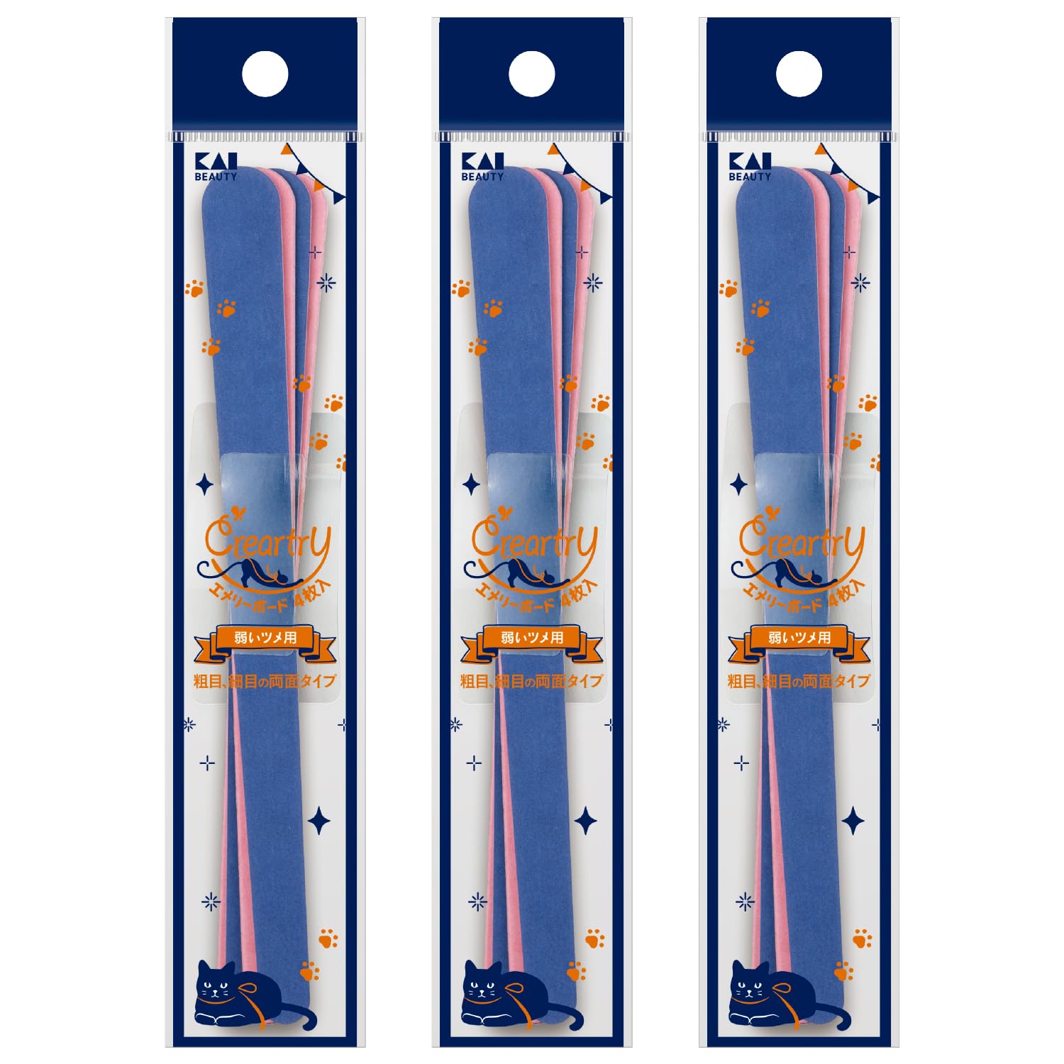 

Kai Cleartree Emery Board Nail File for Weak x HC4003 Nails, 4-Pack 3-Pack,