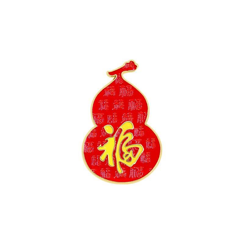 Zinc Alloy Enamel Dropping Brooch, Cute Cartoon Lucky Panda Snake Pattern 2025 Year of the Snake, New Year Festival Decorative Lapel Pin Badge