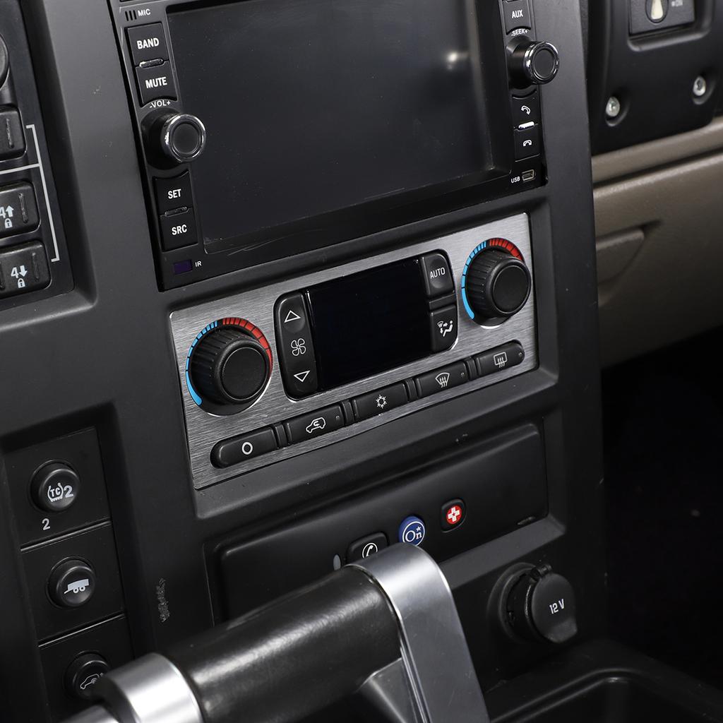 Pro Hummer H2 2003-2009 Hliníková slitina Stříbrná Auto Auto Klimatizace Ovládací tlačítko Panel Obložení Kryt auto