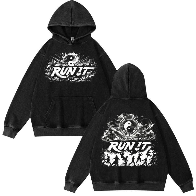 2026 Stray Kids World Tour Run It Skz Hoodie Sweatshirt Teens