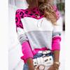 Animal Print Color Block Crewneck Casual Knit Sweater Women's Fall Winter New Arrivals Long Sleeve Base Layer