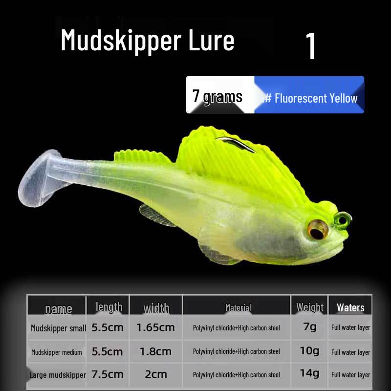 Mudskipper Anti-Snag T-Tail Soft Bait Lure for Bass, Catfish, Blackfish & Mandarin Fish