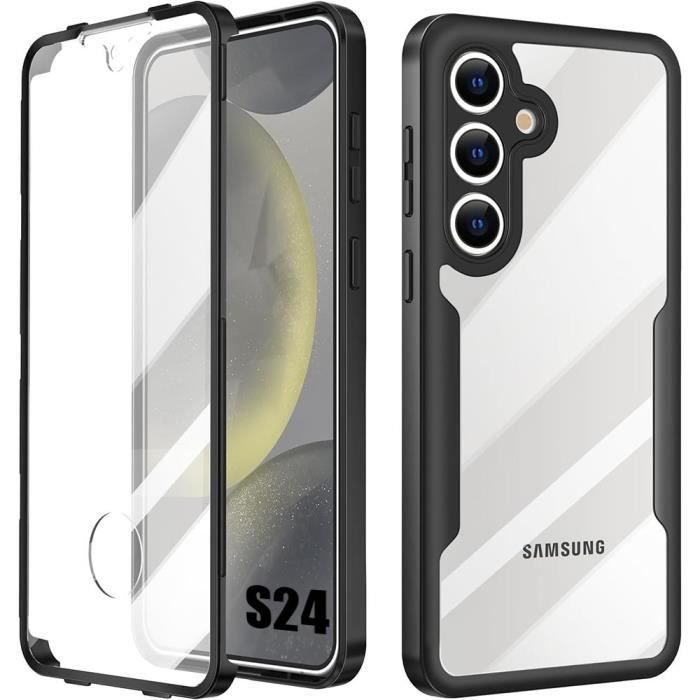 Coque de protection - BOOLING - Samsung Galaxy S24 - Protection intégrale - Semi-rigide - Noir