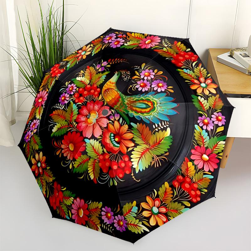

1pc Floral Decorative Automatic Folding Umbrella. casual outdoor accessory, for all seasons yy250924060