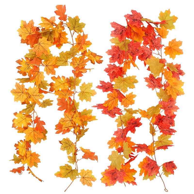 Autumn Maple Leaf Vine Hanging - Festive Decor for Halloween & Christmas