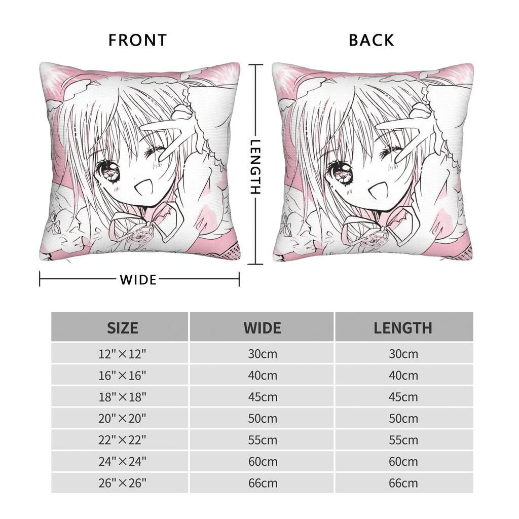 Anime Shugo Chara Square Pillow Case Hinamori Amu Cushion Cover Creative Zipper Decor Throw Pillow Case Cover for Sofa 45x45cm