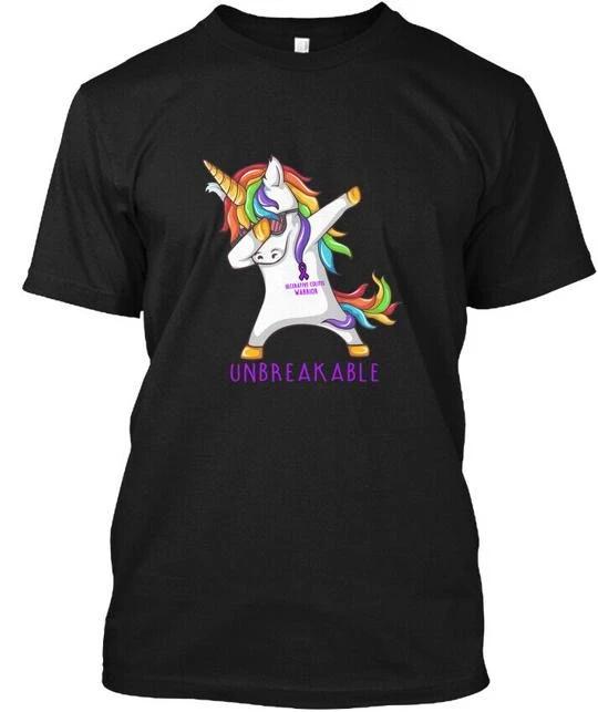 

Unicorn Ulcerative Colitis Warrior 100% Cotton T-shirt Mens Tees Top Made in the USA T-Shirt Tee Top Unisex XL