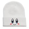 Cappello a Maglia Rosa con Viso Ricamato 3D Espressione di Kirby Carino Versatile Cappello in Filato