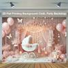 2D Blush Pink Newborn Backdrop Butterfly & Balloon Photo Booth Background