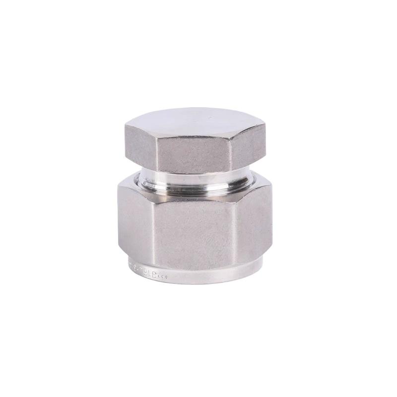 End Cap 1/16"-1" 3-25mm Tube OD Compression Union SUS316L 304 Stainless Steel Coupler Pipe Fitting Connector Metric UNF Nut Lock