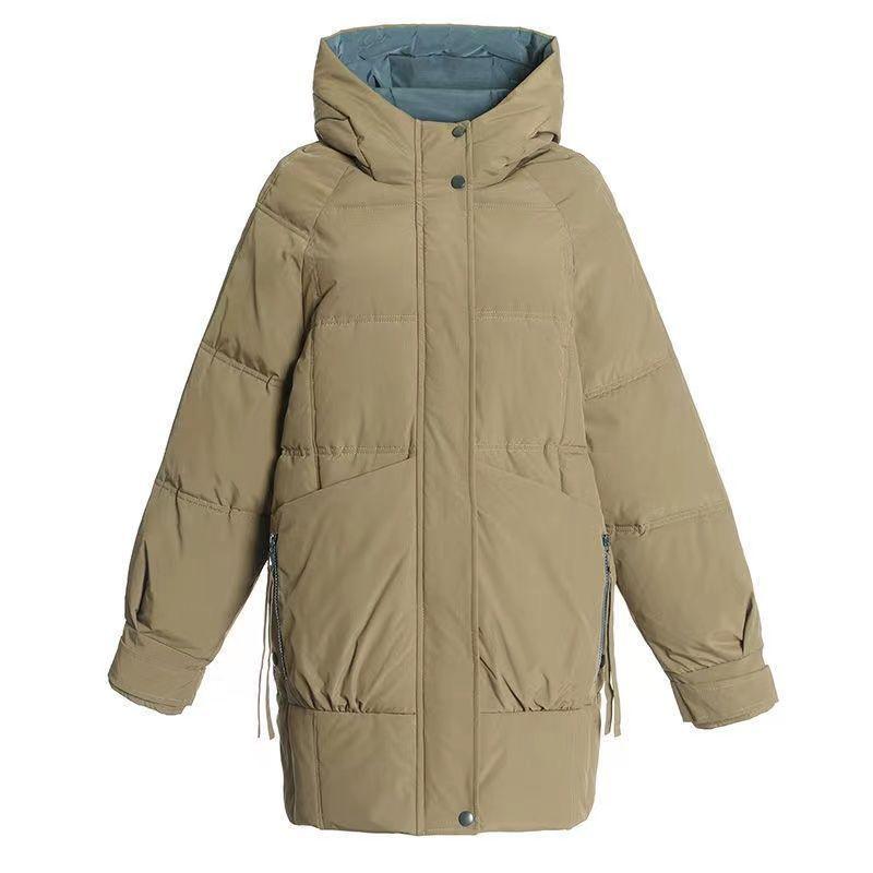 Winter Dicker Lockerer Baumwollmantel Damen Übergroße Warme Lange Steppjacke Koreanischer Stil