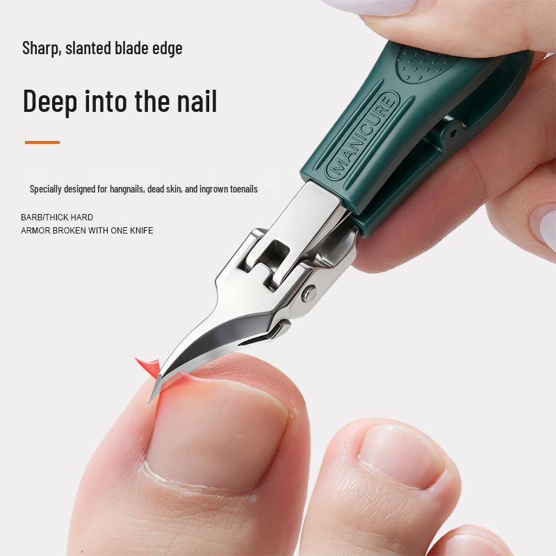 Ultra-Sharp Angled Stainless Steel Nail Clippers for Thick Nails