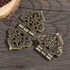 Door Cabinet Lace Mini Chinese Style Vintage Antique Butt Hinges Hollow Flower Furniture Hardware