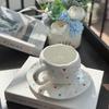 Shangqi Handbemaltes Liebesherz Keramik Kaffeetassen- & Untertassen-Set