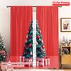 2pcs 2D Flat Printing Christmas Curtains New York Christmas Tree Fabric Without Electricity Birthday Party for Celebrations