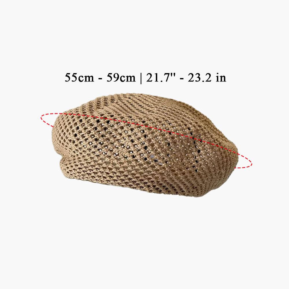 Summer Simple Hollow Breathable Beret Hat For Women Hand-Woven Straw Hat Outdoor Sun Hat Japanese Painter Hat Bonnets Cap Gifts