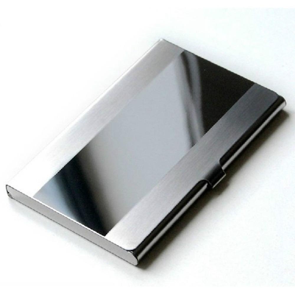 Card Holder Stainless Steel Silver Aluminium Credit Card Case Women Wallets Nueva Men ID Card Box Cartao De