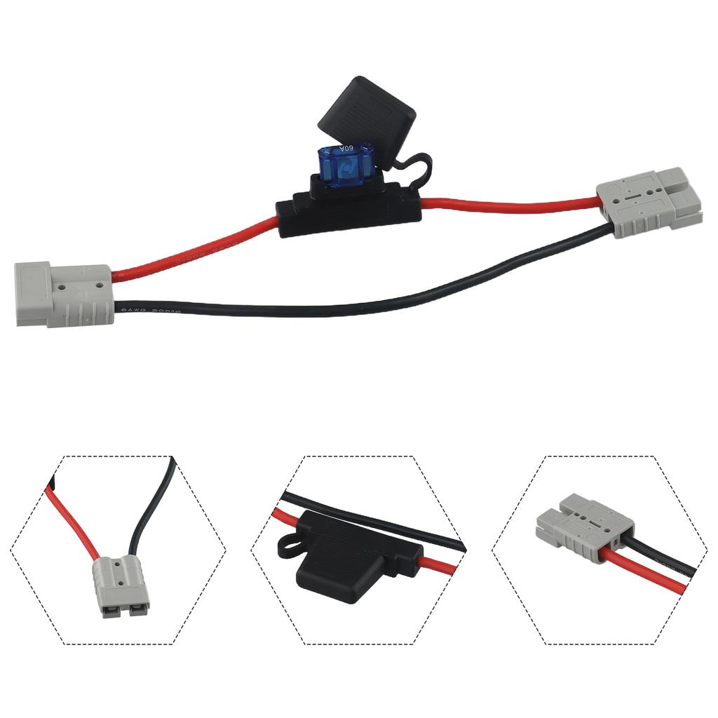 8AWG Power Cable Connector PVC+Copper Wire Reliable Performance Sturdy And Reliable Built-in MAXI Fuse Holder Easy To Use
