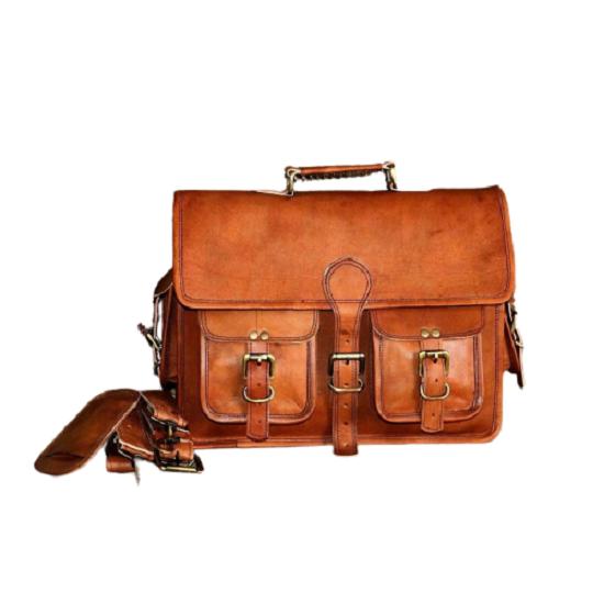 

Новая винтажная коричневая сумка через плечо из козьей кожи для ноутбука, портфель, сумка-портфель 15 x 11 x 4 in коричневый