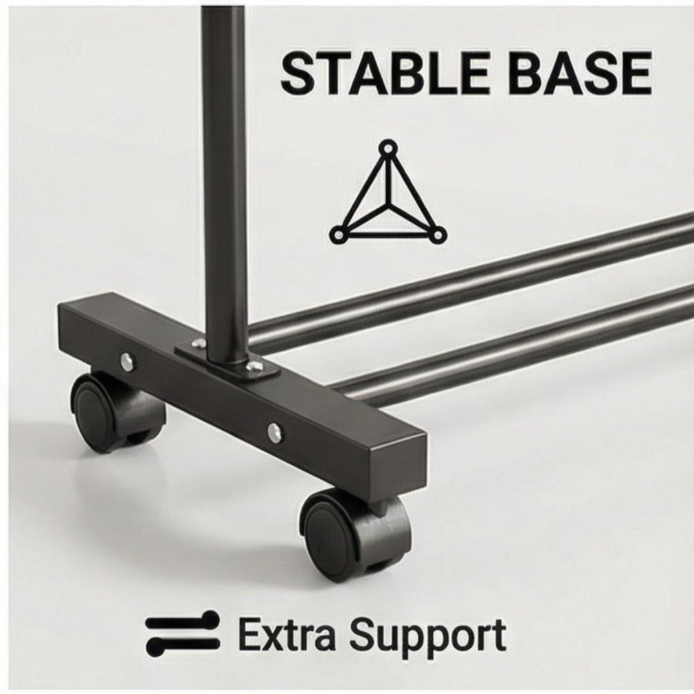 Simple Coat Rack, Movable Clothes Drying Rack, Freestanding Indoor Room Hanging Rack, Household Bedroom Clothes Storage Rack