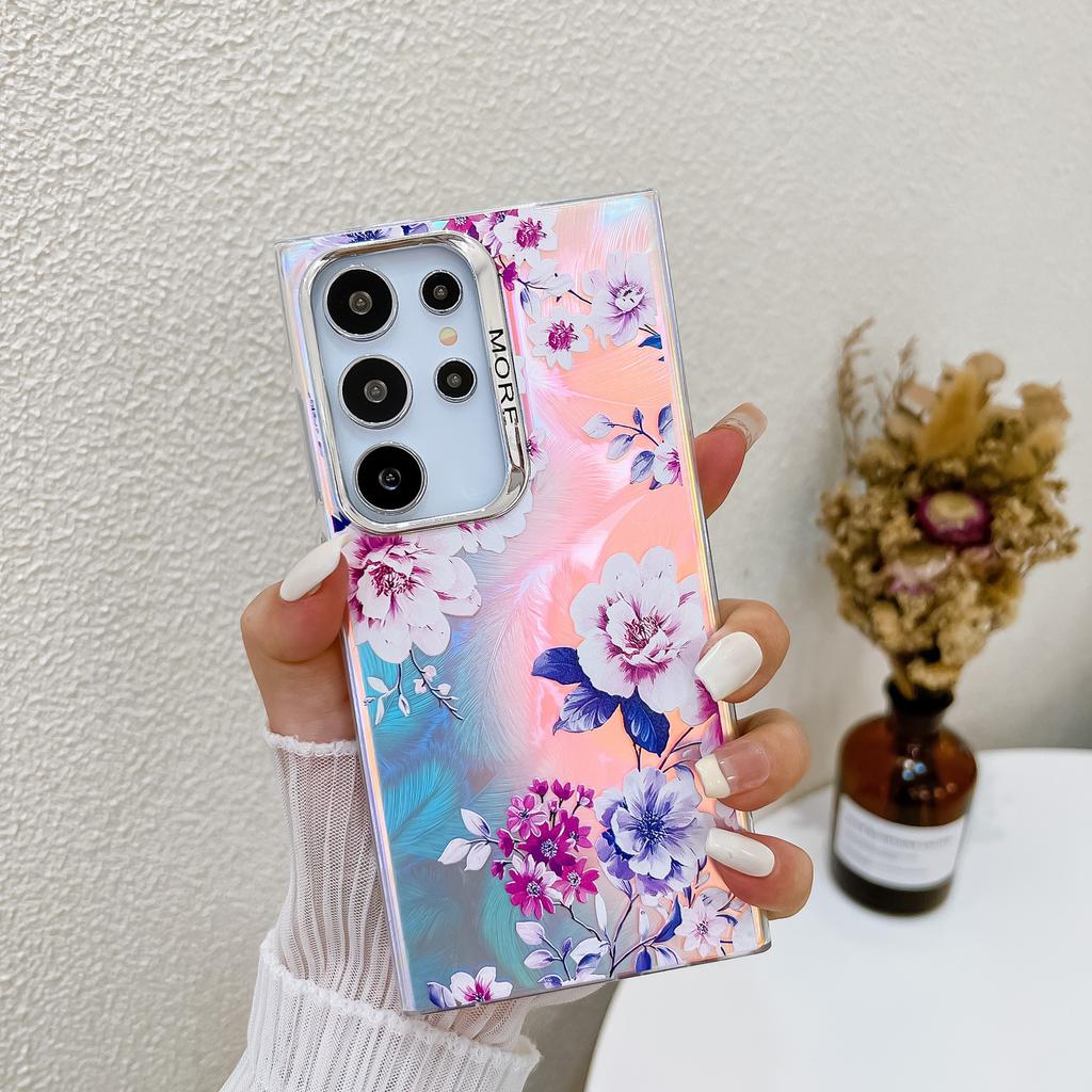 Electroplating Laser Flower Imd Suitable for Samsung S25 Ultra Mobile Phone Case A16 Full Cover Anti Fall S24plus