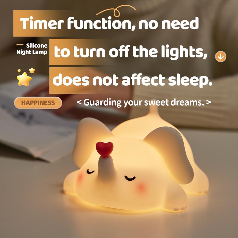 Elephant Cute Led Night Light Rechargeable Novelty Animal Table Lamp for Nursery Baby Room Bedroom Decor Kids Gift Dimmable