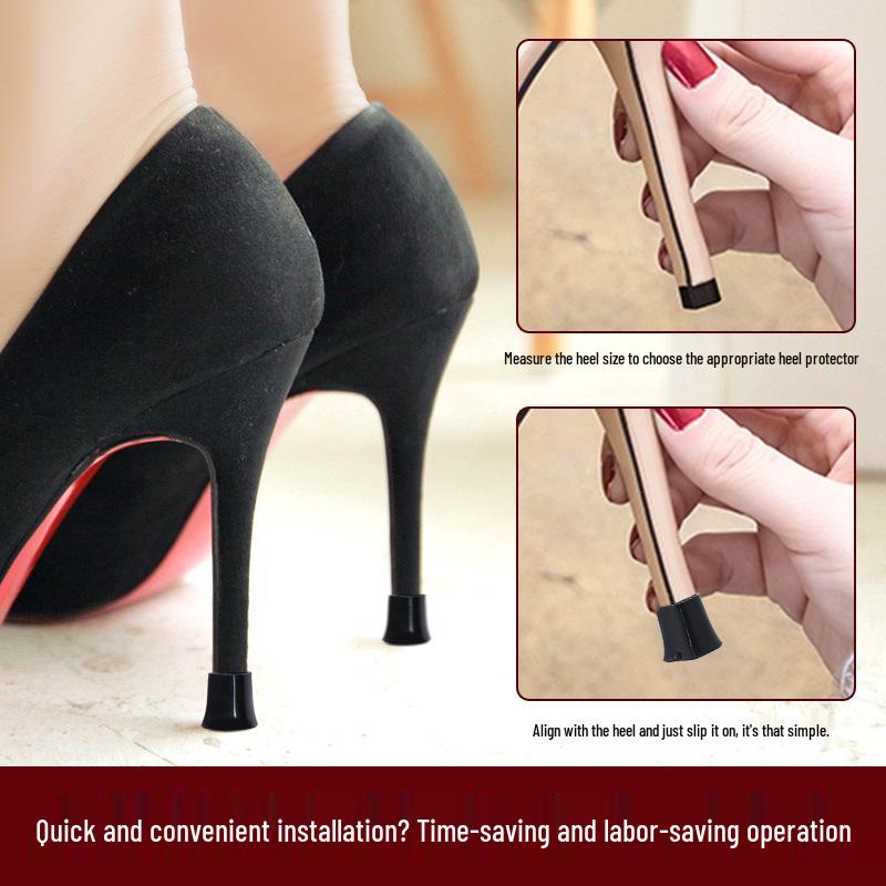 Horseshoe U-Shaped High Heel Noise Cancelling Stiletto Protector - Soft, Wear-Resistant, Anti-Slip Silent Dance Shoe Cover.