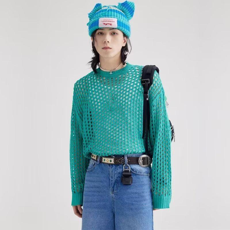 2023 Unisex Casual Hollow Design Round Neck Sweater