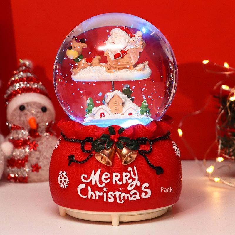 Children's Christmas Decorations: Crystal Ball Music Box Ornament for Tabletop
