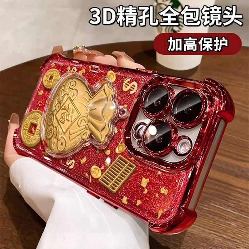 Gold foil lucky bag electroplating four corners anti-drop, suitable for Apple 11promax mobile phone case iPhone11 Huawei anti-drop case