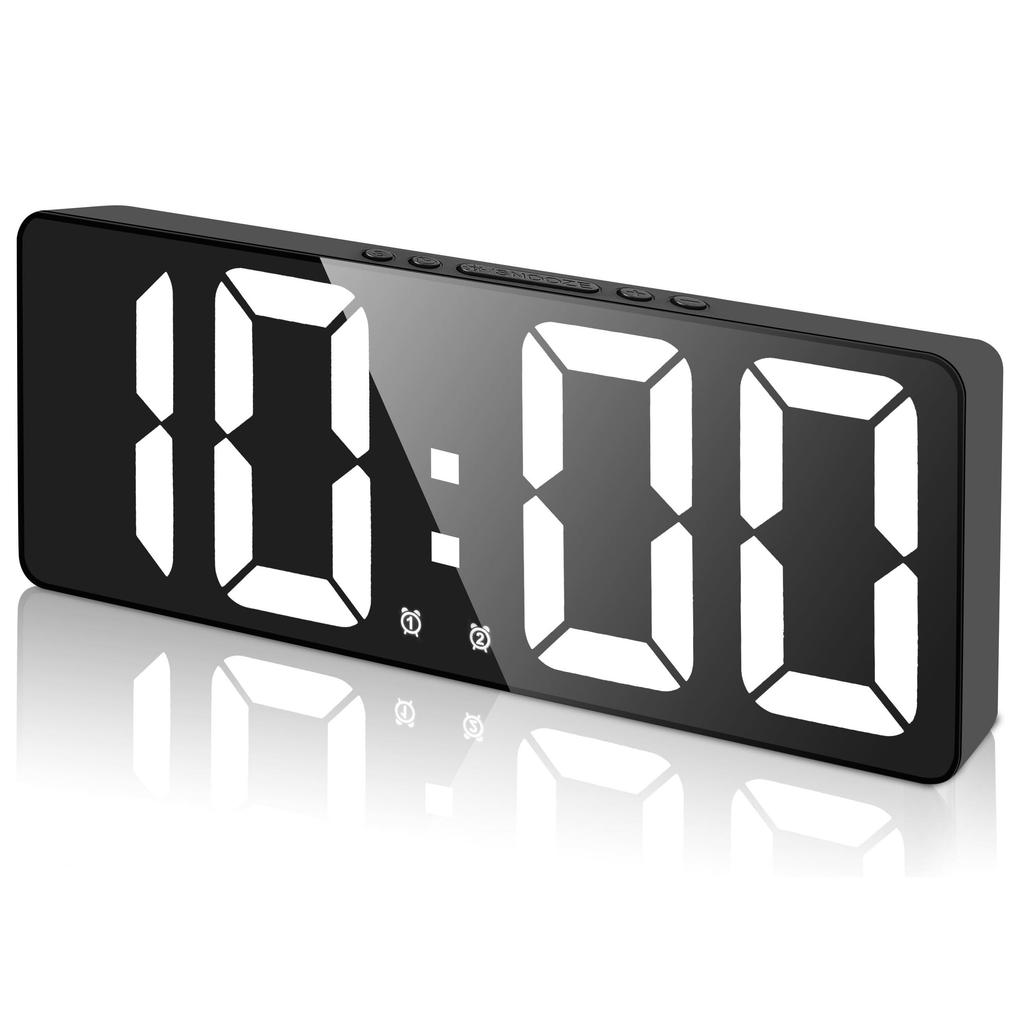 Digital Alarm Clock Upgraded Version LED Clock for Bedroom Electronic Desktop Clock with Temperature Display 5 Level Bright