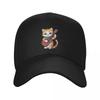 Rock Cat Playing Guitar Cartoon Guitar Cat Baseball Caps Snapback Men Women Hats Adjustable Cap Hip Hop Baseball Hat Casquette