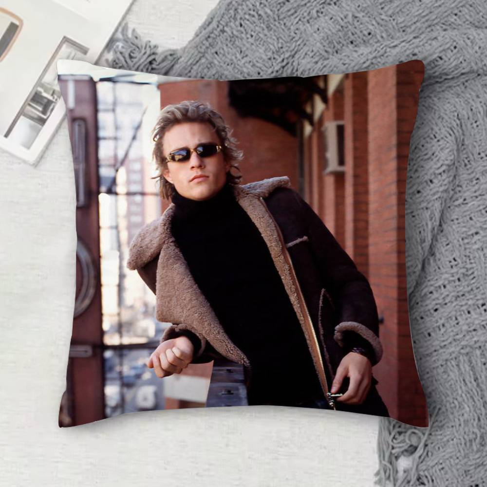 H-Heath Ledger Double-Sided Printed Square Decorative Cushion Cover For Sofa Living Room Home Decor