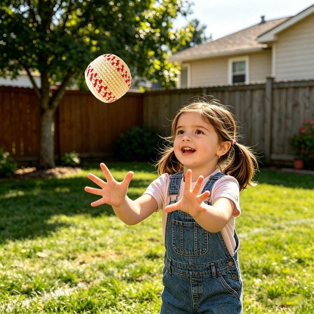 Lightweight Crochet Sports Ball Cotton Soft Ball Toy New Plush Sports Ball Beach Game
