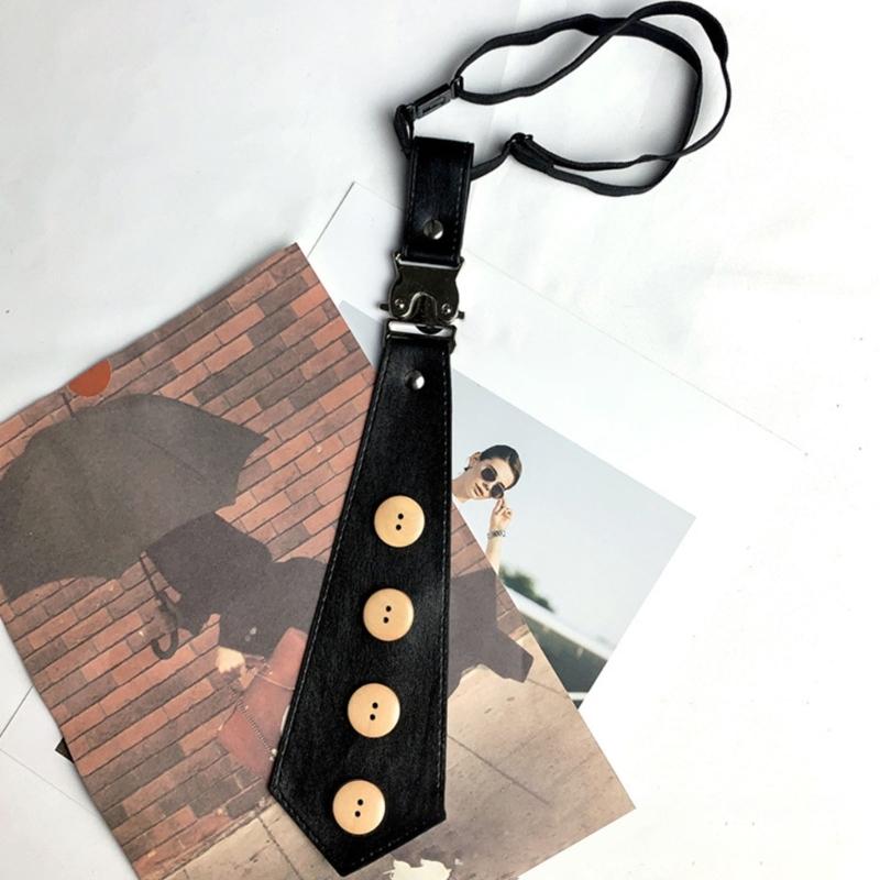 Kurze Knopf-Krawatte Preppy-Stil Uniform-Design Einfaches Anstecken Für Männer Business Casual Tragen Polyester