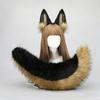Handmade Cosplay Wolf Ears Headband Tail Set Adults Anime Costume Accessory Black Themed