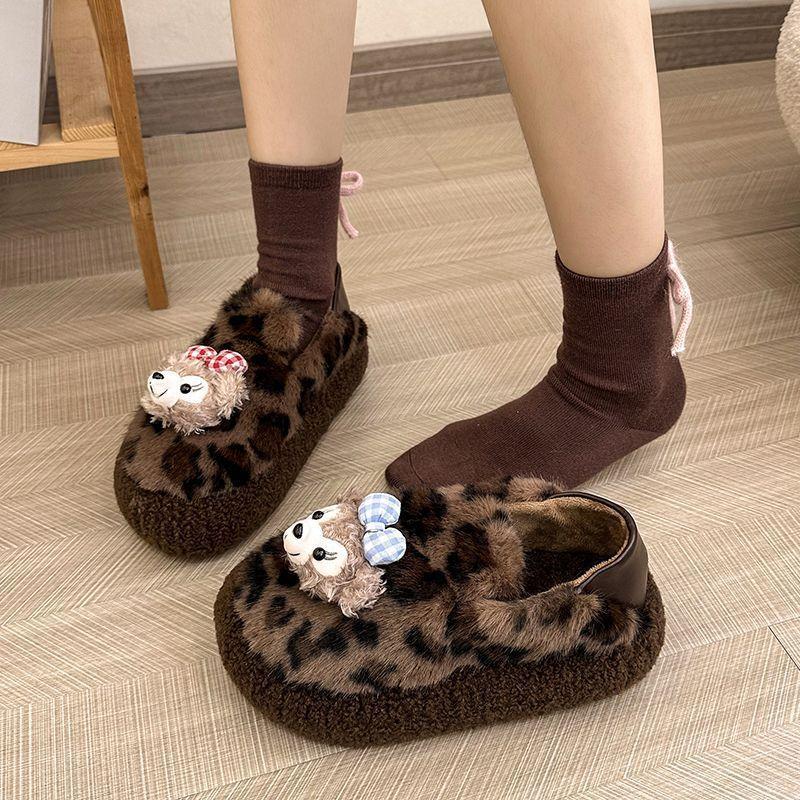 Popular plush thick-soled cotton shoes, new in autumn and winter 2025, one-pedal high-value versatile non-slip bag heels for women
