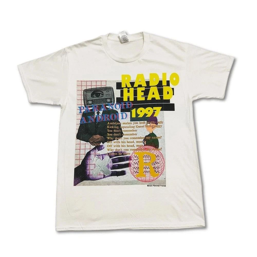 

Retro Rock Band T-shirt Men s T-shirt Summer New Retro Fashion Casual Loose Streetwear American Radiohead 1997 Unisex S