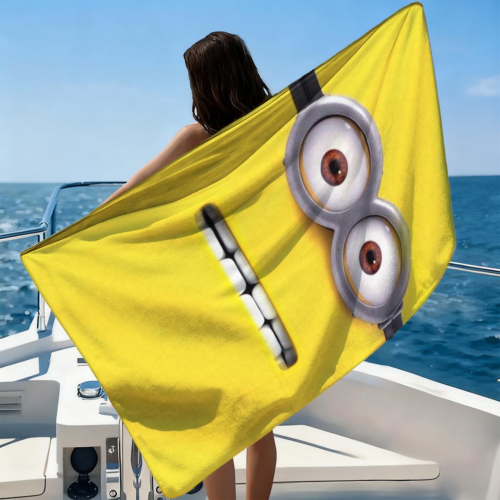 Grin Big-eyed Cute Creature Bananamaster Beach Towel Quick-drying Suitable for Beach Pool Gym Cute Gift for Friends Families