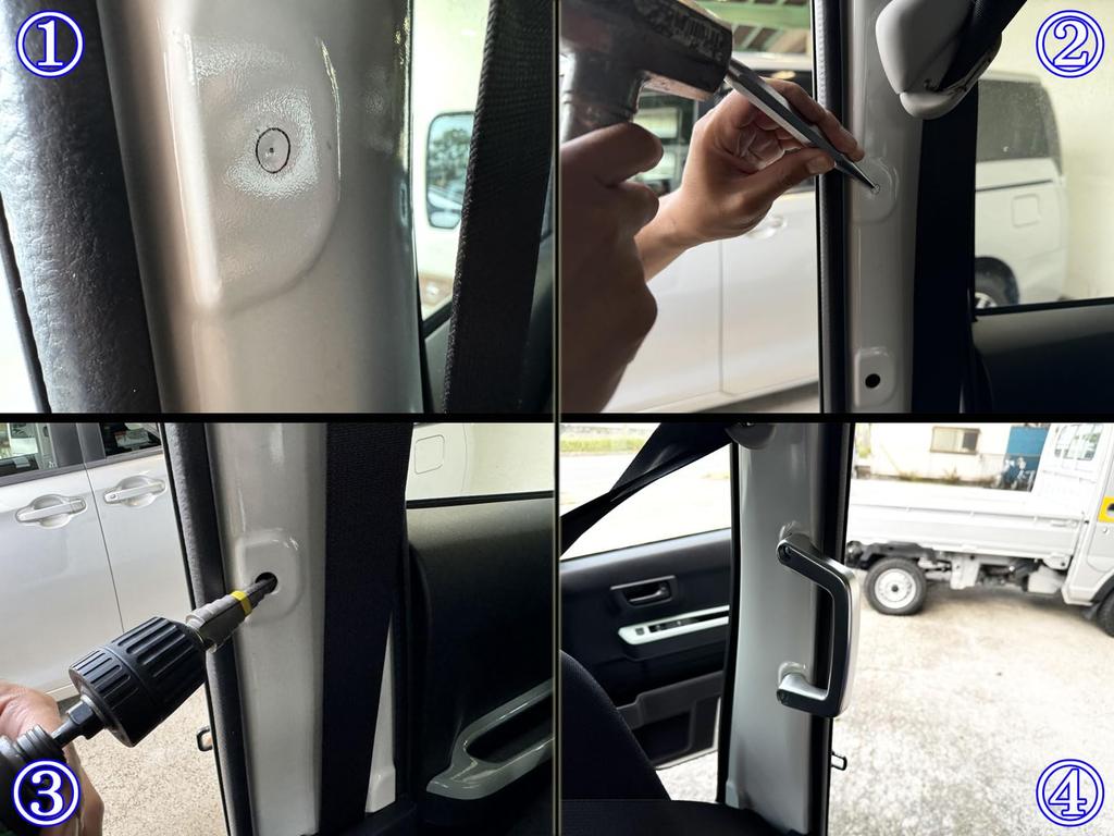 BRIGHTZ Subaru Sambar Van S700B S710B Aluminum Assist Grip Satin Silver 1PC 700B 710B 700 710 Sambar Van INT-GRIP-069-1PC