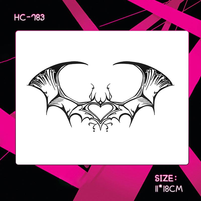 Herbal Semi-Permanent Waterproof Succubus Tattoo Sticker for Women - Long-Lasting, Scar-Covering, High-End Design for Chest, Waist, and Abdomen