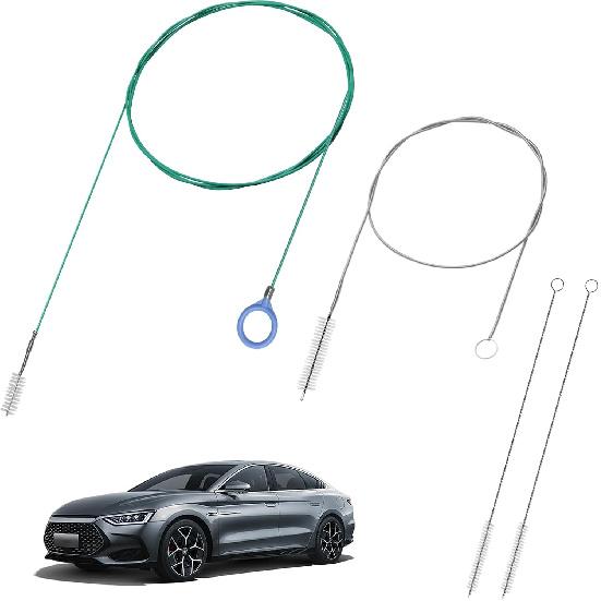 4Pcs Auto Sunroof Drain Cleaning Tools, 118/59 Inch Flexible Brush Long Pipe Cleaners, Tube Cleaning Brush Slim Dredging Tool for Car, Refrigerator,