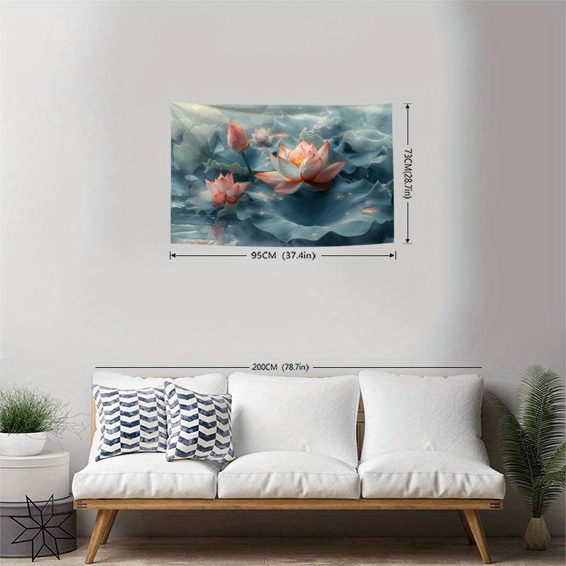 1pc for Lotus Leaf And for Lotus Flower Pattern Tapestry Wall Hanging Tapestries for Bedroom Living Room Backdrop Home Decor