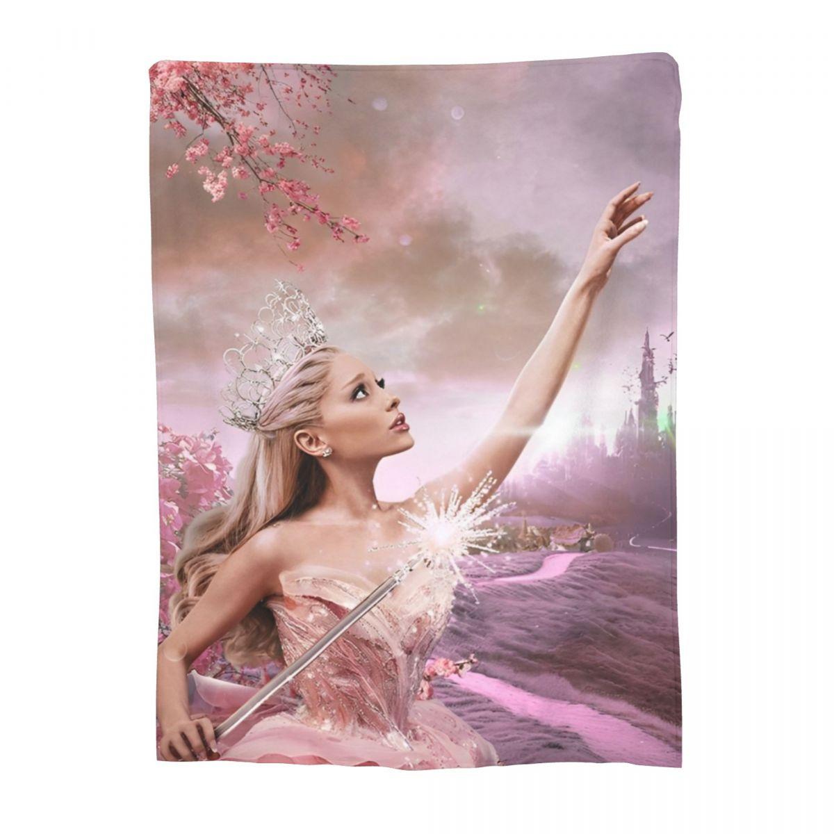 Glinda Ariana Grande Fleece Blanket Singer Actress Wicked Awesome Throw Blankets for Home 200x150cm Plush Thin Quilt 75cmx90cm