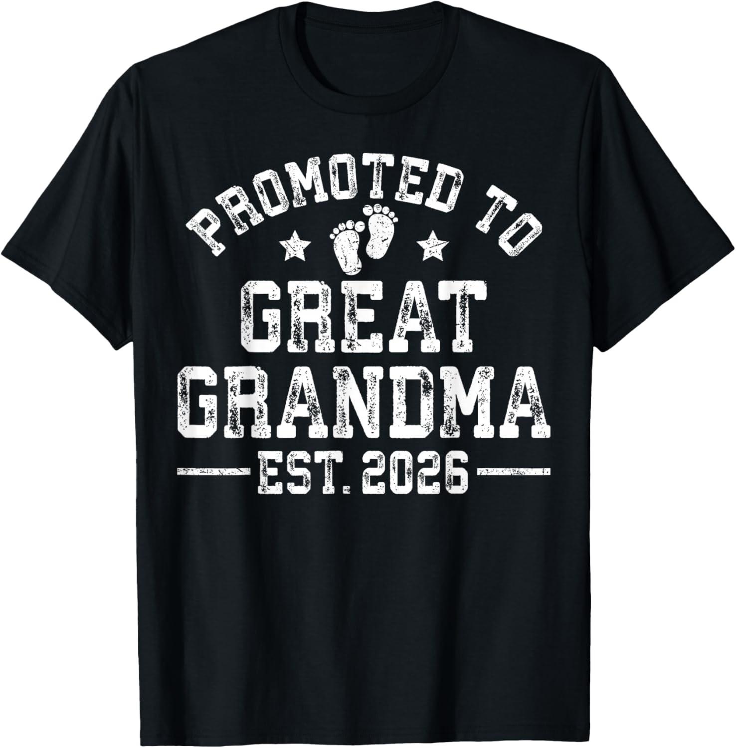 Promoted to Great Grandma Est 2026 First Time New Grandma T-Shirt S разноцветный
