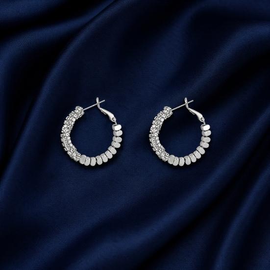 1 Pair Huggie Hoop Earrings for Women, Lightweight Cubic Zirconia Earrings, Simple Minimalist Geometric Jewelry