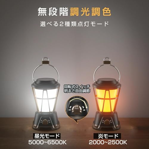 Ultra-bright 1800 Lumens LED Lantern, USB Rechargeable/Battery-Powered, High-Capacity 5000mAh Battery, Stepless Dimming, 2 Modes, Waterproof, Retro De