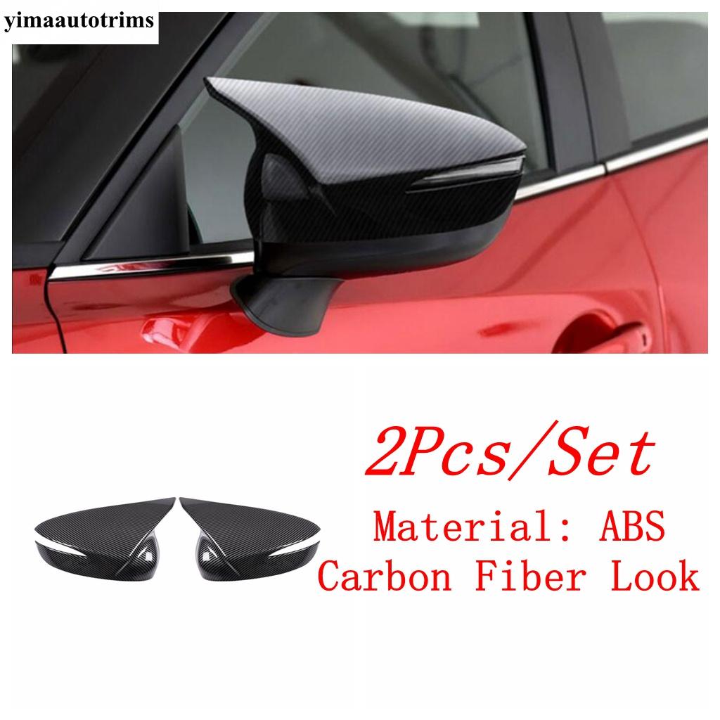 Rearview Mirror Cap Shell Decoration Cover Trim For Mazda CX-3 2015 -2018 / CX-5 2015 2016 Black Ox Horn Blade Style Accessories
